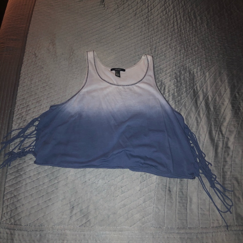 Tie dye tank with fringe